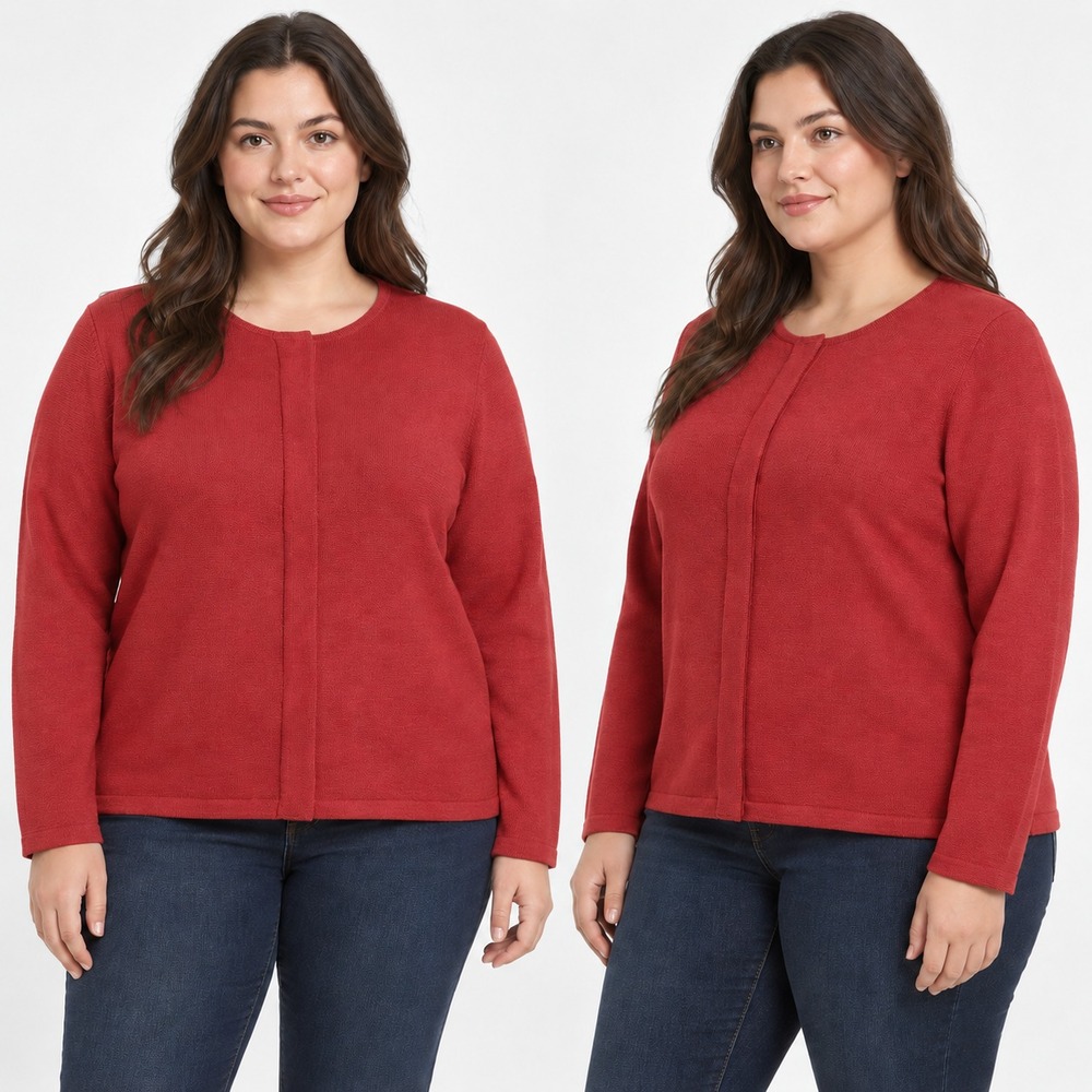 Charter Club Cardigan XL Womens Red 100% Merino Extrafine Wool Sweater Australia